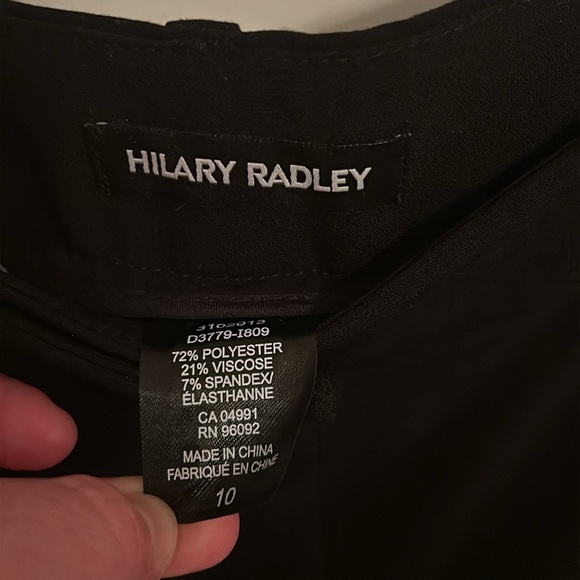 Hillary Radley black zip front dress pants with side slit pockets & belt loops - Picture 4 of 7